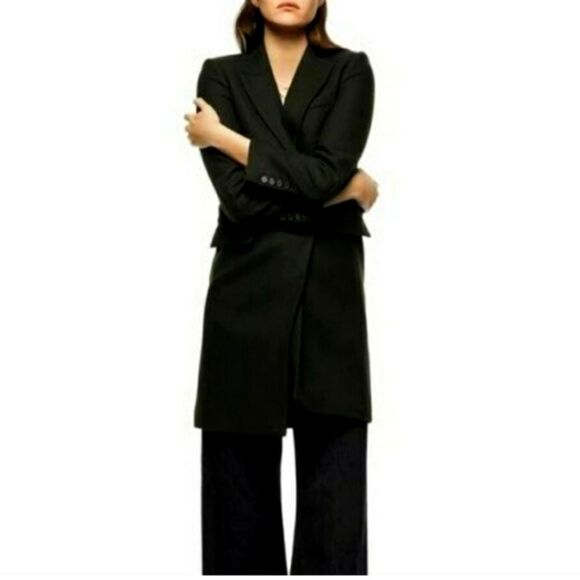 Zara Manteco Tailored Wool Coat Medium - Picture 1 of 12